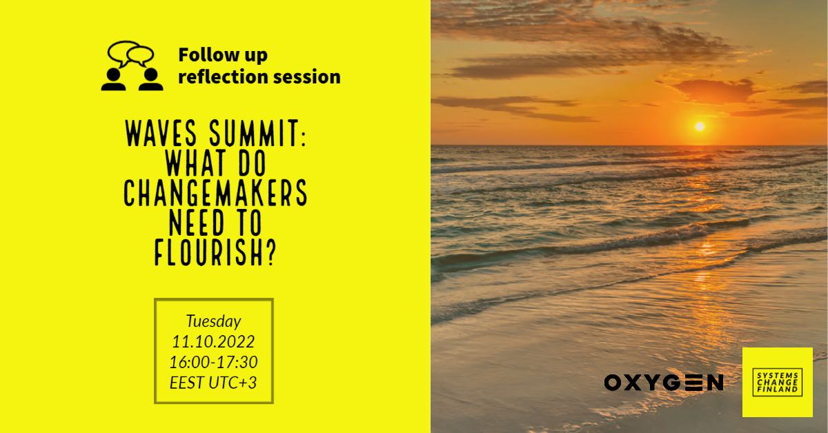Event Wave Program Waves summit: What do changemakers need to flourish? -follow up ...